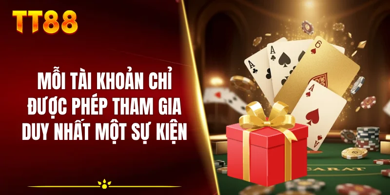 Mỗi tài khoản chỉ được phép tham gia duy nhất một sự kiện